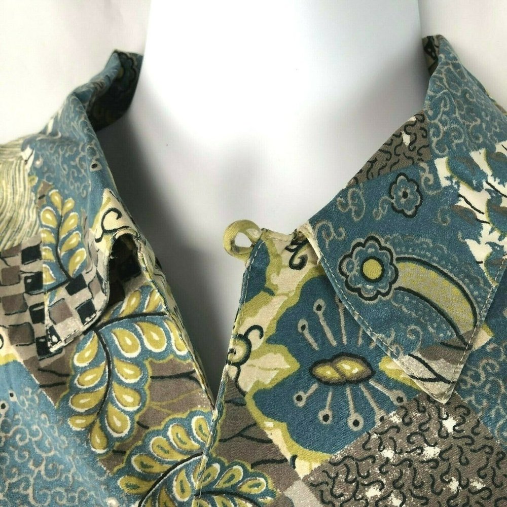GUESS Patchwork Floral Vtg Oversized Camp Shirt - Picture 5 of 6